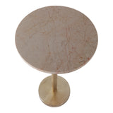 Graton Ivory/Gold Drink Table with Marble Top