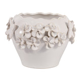 Calgro Ivory Floral Applique Planter with Butterfly