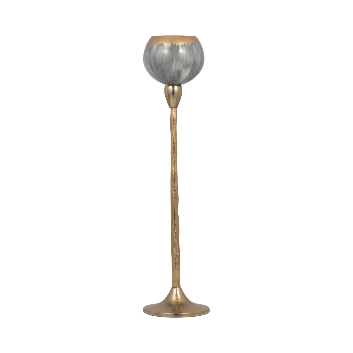 Tonyville Gray/Gold Small Glass Tealight Holder