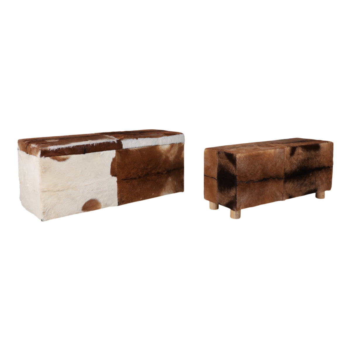Nolanmoor Ivory/Brown/Tan Benches (Set of 2)