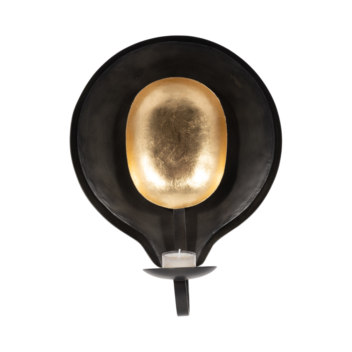 Escalon Black/Gold Medium Metal Round Votive Holder