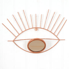 19” Gold Metal Eye Wall Mirror - Ornate Home