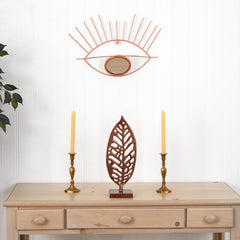 19” Gold Metal Eye Wall Mirror - Ornate Home