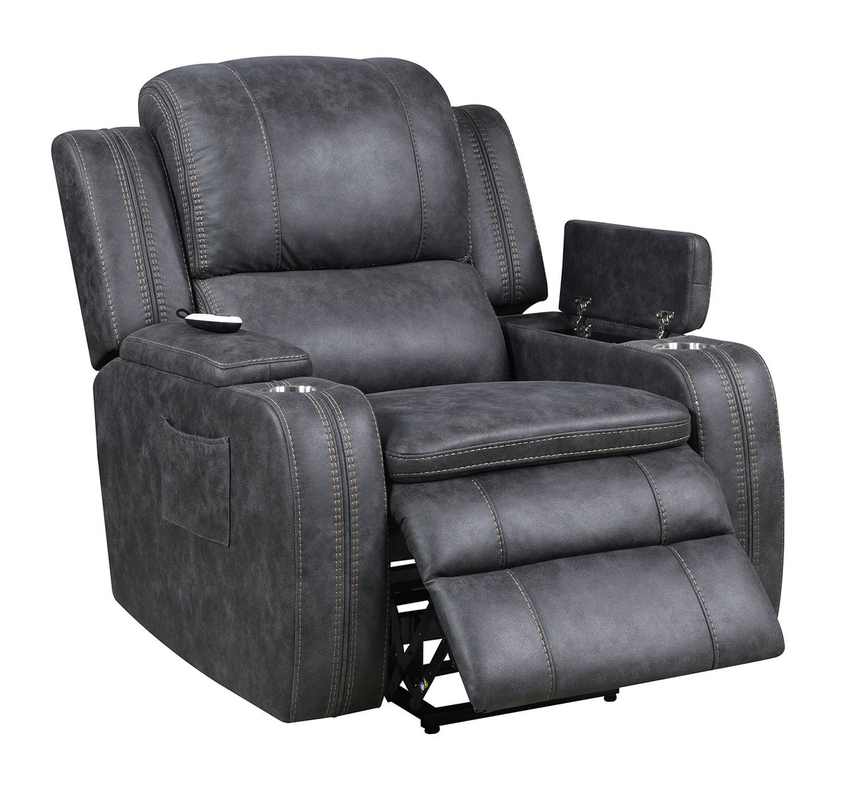 Wasatch Iron Fabric Power Lift Recliner