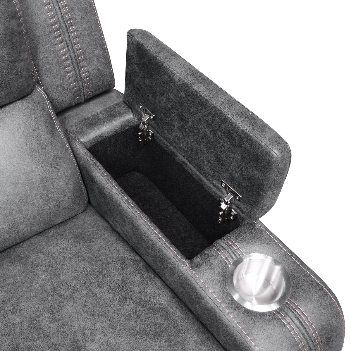 Wasatch Iron Fabric Power Reclining Loveseat