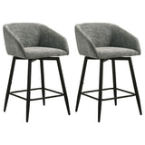 Rainer Charcoal Fabric Upholstered Swivel Counter Height Chair (Set of 2)