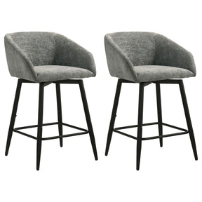 Rainer Charcoal Fabric Upholstered Swivel Counter Height Chair (Set of 2)