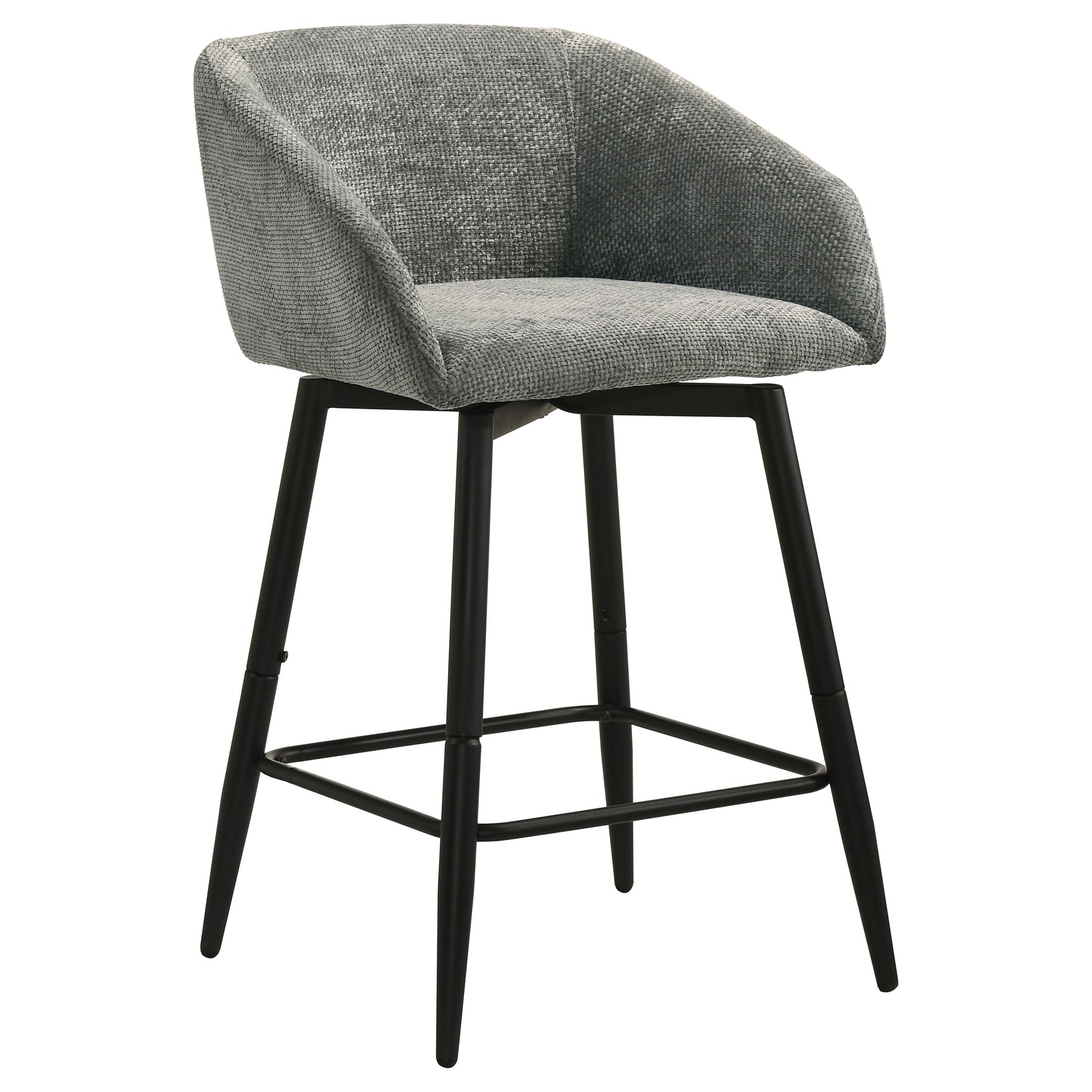Rainer Charcoal Fabric Upholstered Swivel Counter Height Chair (Set of 2)