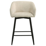 Rainer Cream Fabric Upholstered Swivel Counter Height Chair (Set of 2)