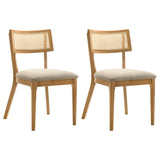 Fabra Wheat Cane Back Side Chair Honey (Set of 2)