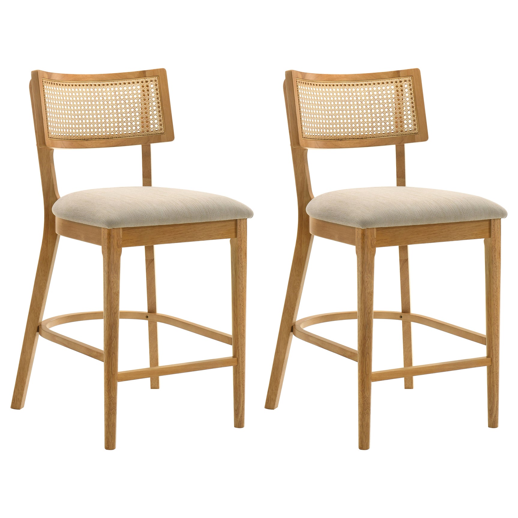 Fabra Wheat Cane Back Counter Height Chair Honey (Set of 2)