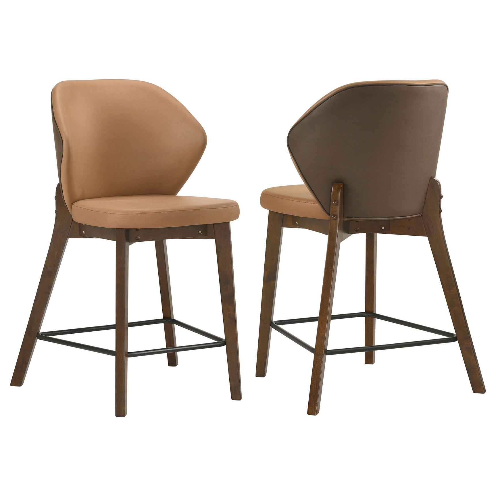 Randolph Brown Upholstered Counter Height Chair Butterscotch and (Set of 2)