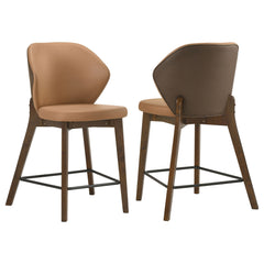 Randolph Brown Upholstered Counter Height Chair Butterscotch and (Set of 2)