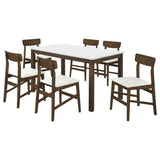 Merrin White and Walnut 7-Piece 55-inch Rectangular Dining Set Off