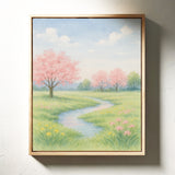 Spring Stream and Blossom Path