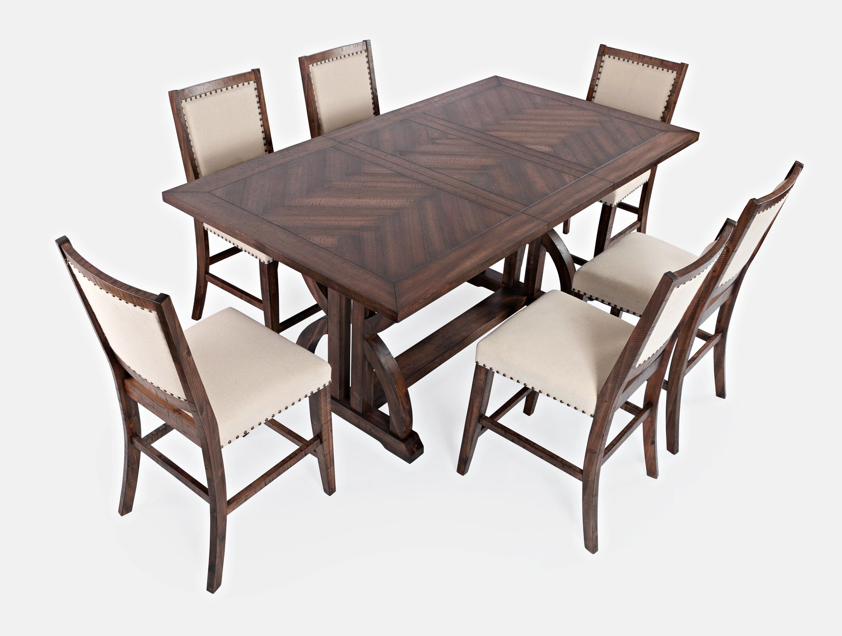 Fairview Oak Ext Dining Table w/ 4 Stools