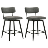 Levine Grey Fabric Upholstered Swivel Counter Chair (Set of 2)