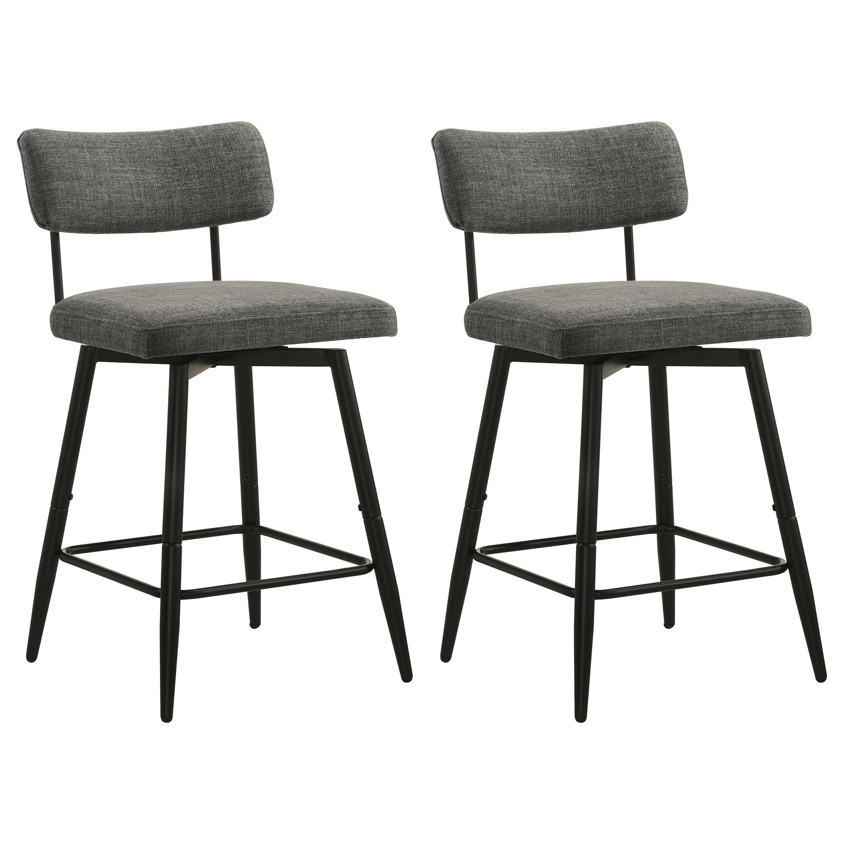 Levine Grey Fabric Upholstered Swivel Counter Chair (Set of 2)