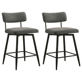 Levine Grey Fabric Upholstered Swivel Counter Chair (Set of 2)