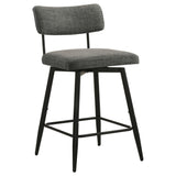 Levine Grey Fabric Upholstered Swivel Counter Chair (Set of 2)