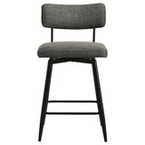 Levine Grey Fabric Upholstered Swivel Counter Chair (Set of 2)