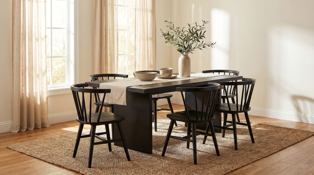 Decker Black 7-Piece 82-inch Rectangular Dining Set