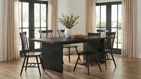 Decker Black 7-Piece 82-inch Rectangular Dining Set