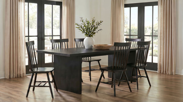 Decker Black 7-Piece 82-inch Rectangular Dining Set