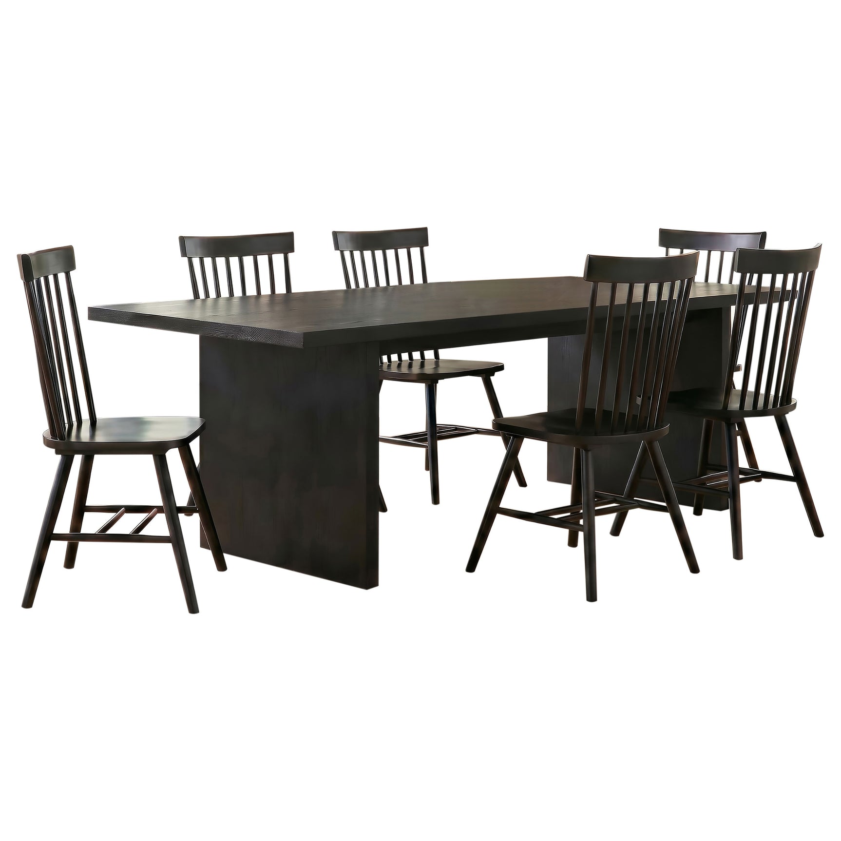 Decker Black 7-Piece 82-inch Rectangular Dining Set