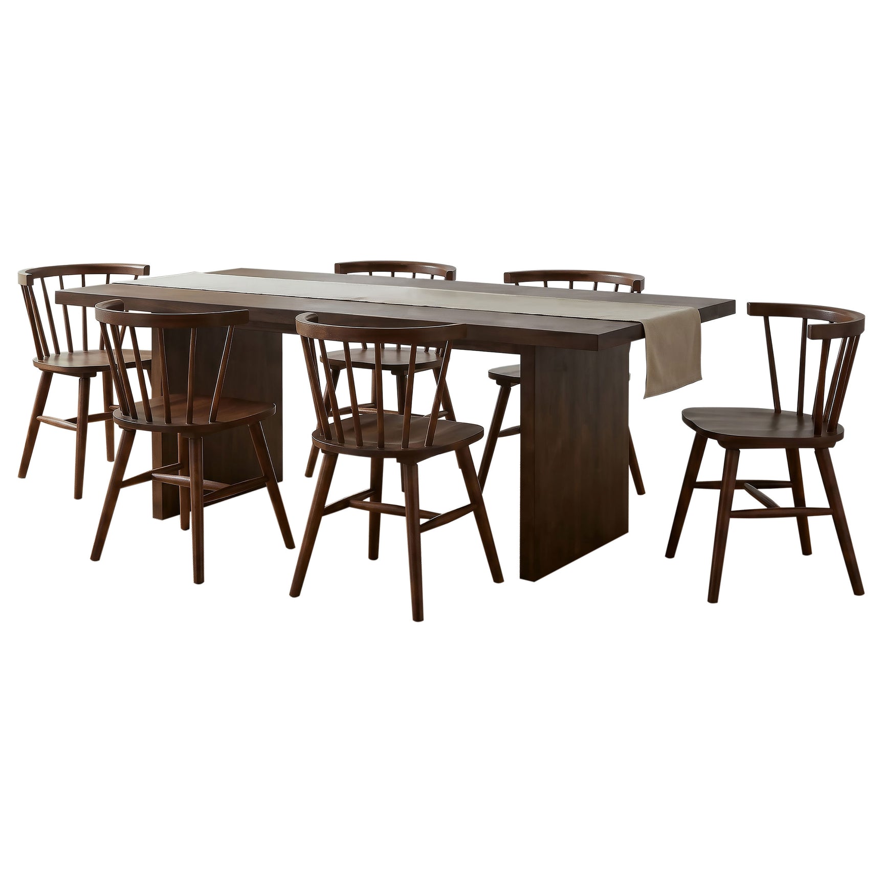Decker Walnut 7-Piece 82-inch Rectangular Dining Set