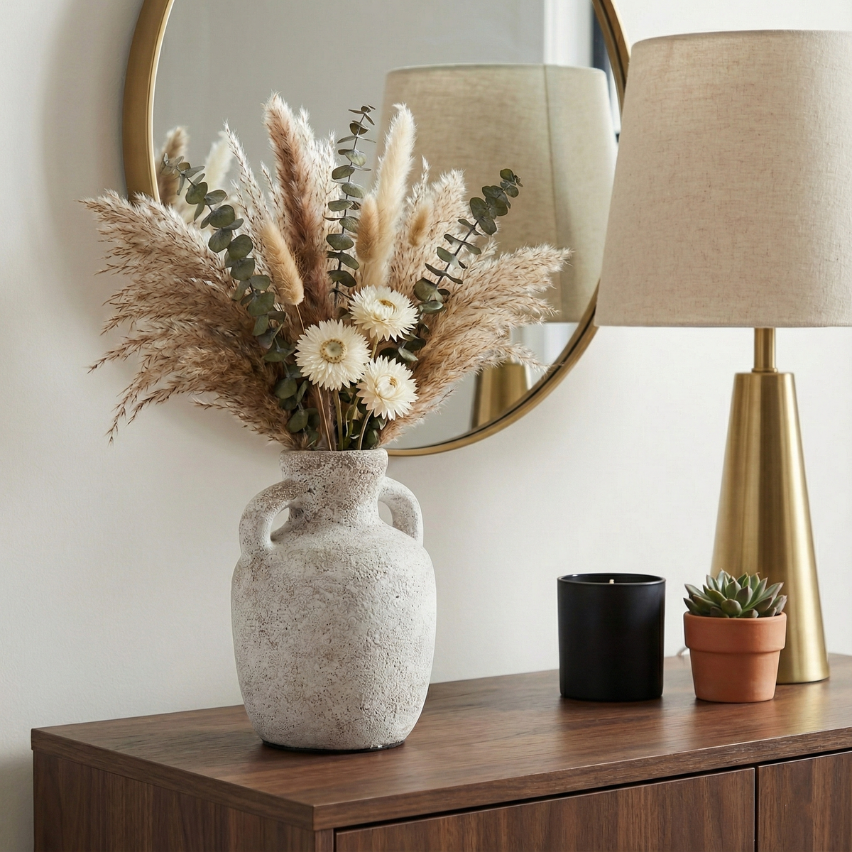 Fisher Ivory Terracotta Double Handle Vase