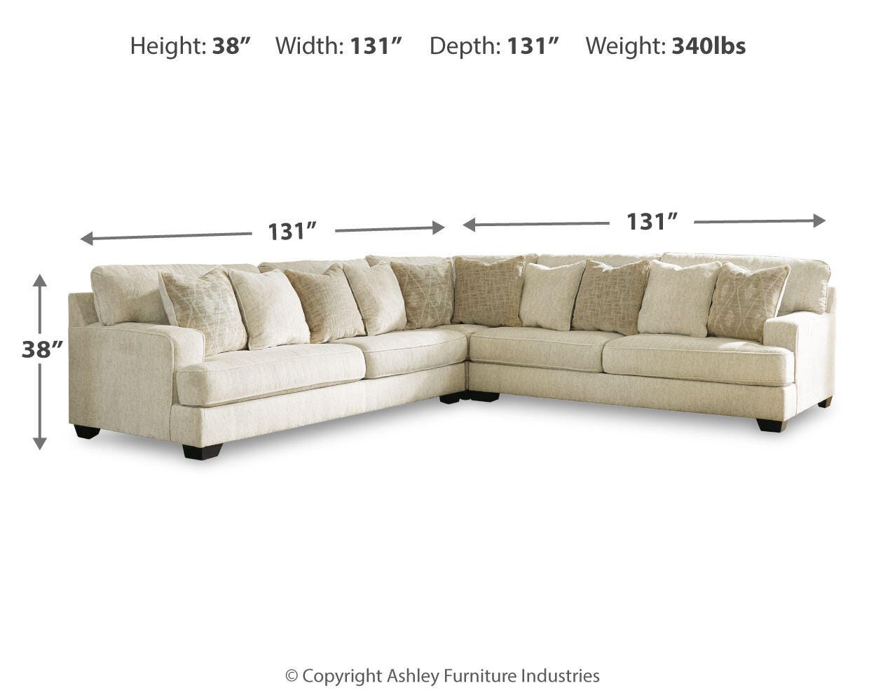 Rawcliffe Parchment 5-Piece Sectional (Online Special Price)