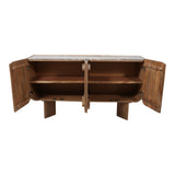 Mooney Flat Tan/Brown Modern 4-Door Cabinet