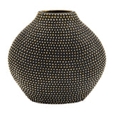 Riverbank Black/Gold Ceramic Beaded Vase