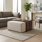 Drydenford Ivory/Brown Square Ottoman with Wood Table