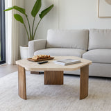 Mecca Brown Hexagon Travertine Coffee Table