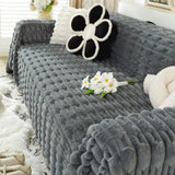 Fluffy Faux Fur Couch Cover Plush Sofa Throw, Warm & Stylish Sofa Protector