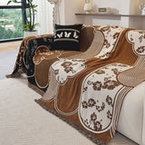 Modern Retro Sofa Throw - Decorative, Washable Chenille Blanket & Couch Protector