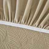 3D Jacquard Leaf Pattern Couch Slipcover, High Stretch Washable Textured Sofa Cover