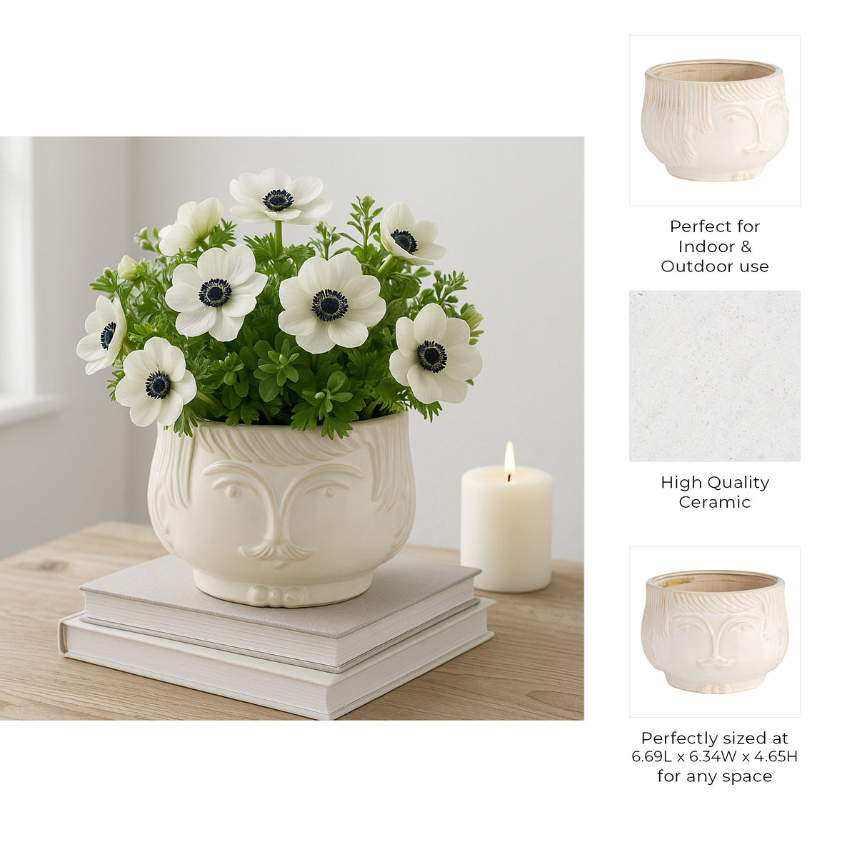 Rossmoor White Grandpa Planter