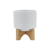 Bannister White Chevron Planter with Stand
