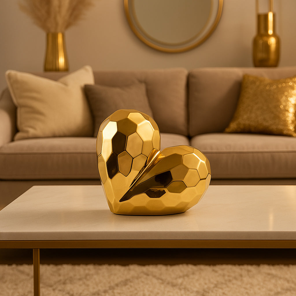 Sylvanburn Gold Ceramic Heart Large Decor