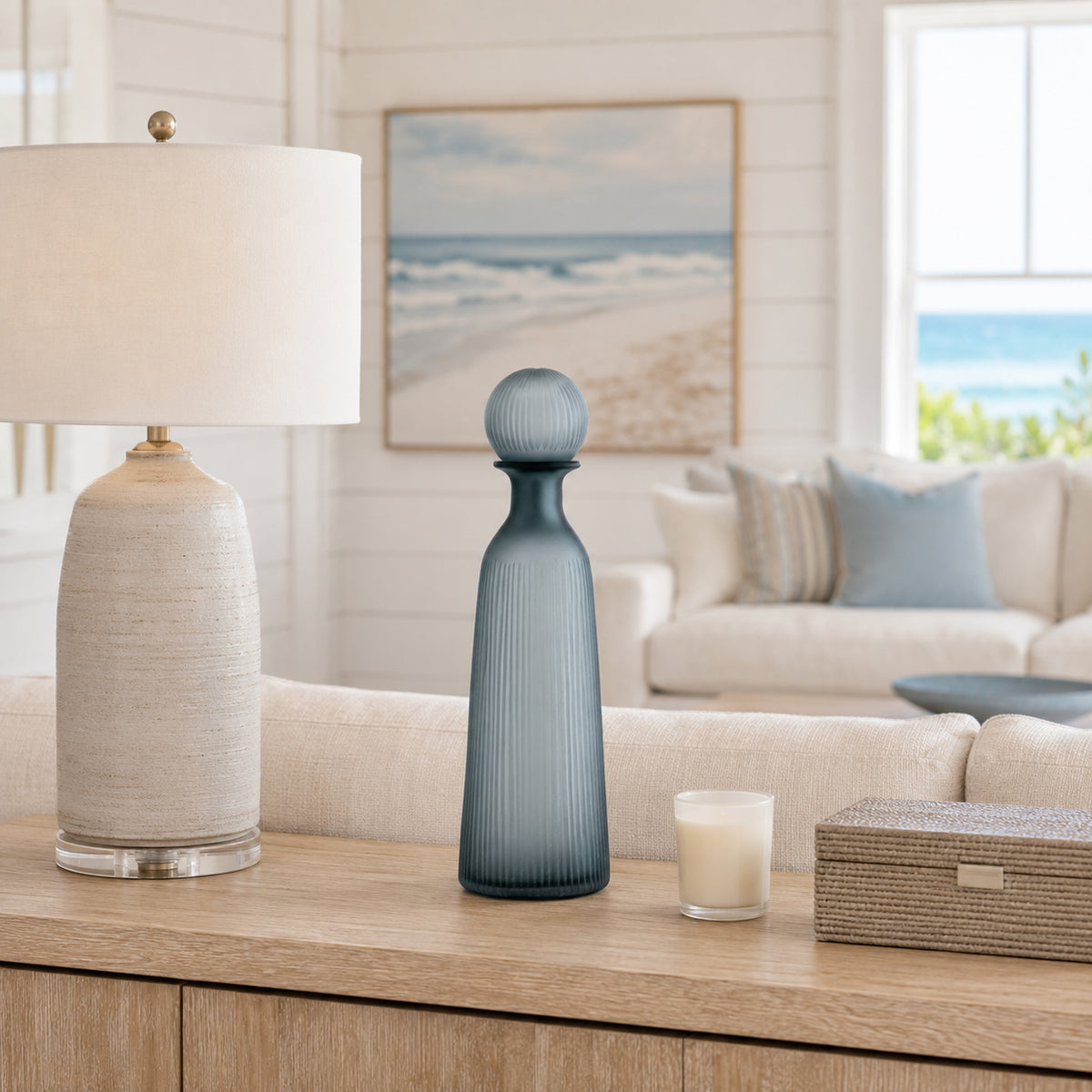 Elsa Blue/Gray Glass Vase