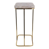 Caxtonham Gray/Gold Smoky C-Table with Quartz Top