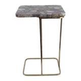 Oceana Blue/Gold C-Table with Agate Top