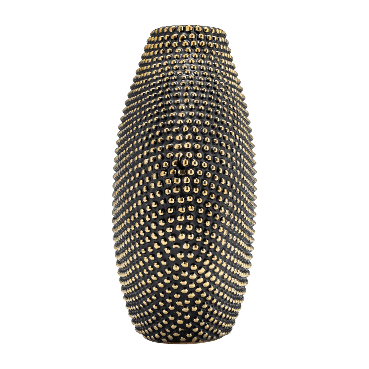Riverbank Black/Gold Ceramic Beaded Vase