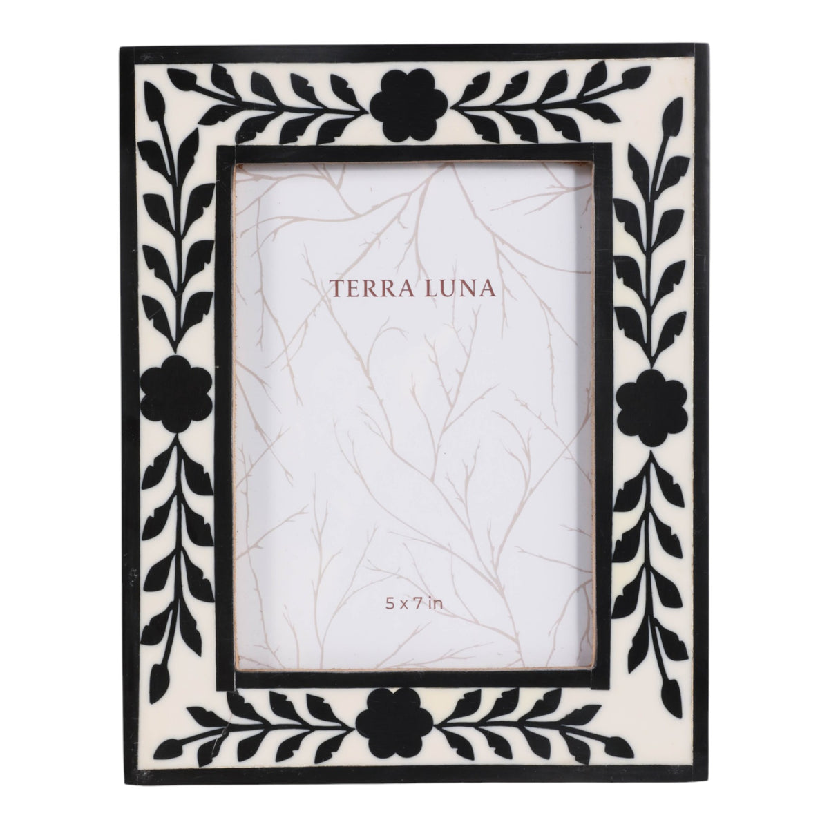 Fargooak Black/White 5x7 Petals Photo Frame