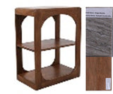 Darrah Beige/Brown Curved Edge Marble Top Bookshelf