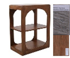 Darrah Beige/Brown Curved Edge Marble Top Bookshelf