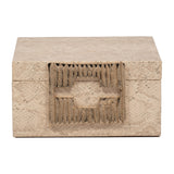 El Sueno Nude Faux Leather Square Metallic Box